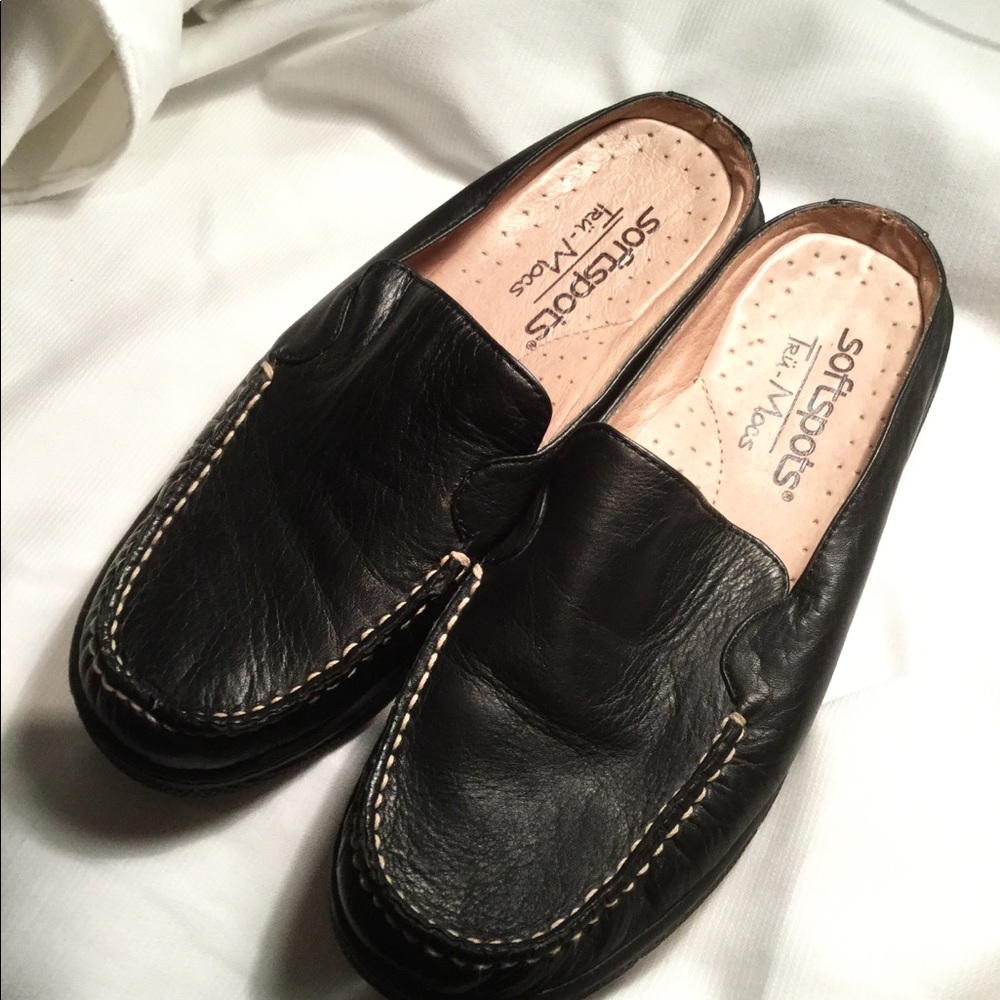 Soft Spots Tru Mocs Ladies Size 5 Black Leather